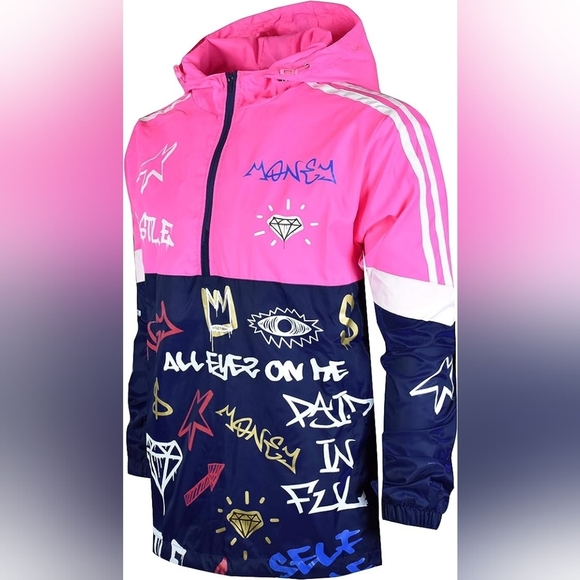 Other - New Men's Graffiti Lightweight Urban Windbreaker Hoodie Multiple Sizes